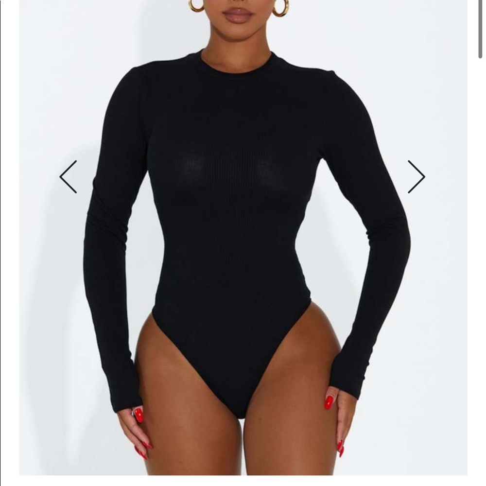 Naked, wardrobe, black, long sleeve bodysuit